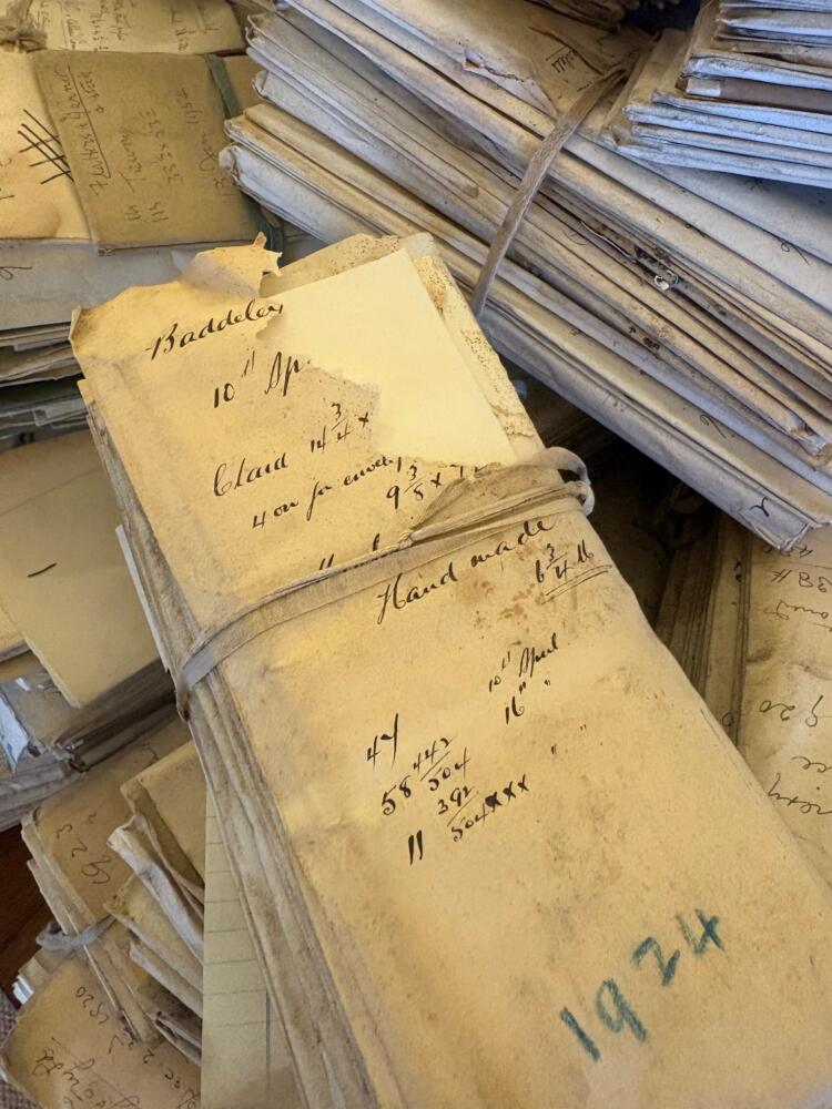 Baddeley Brothers paper order found at Paper Foundation James Cropper Aug 26 from 1924