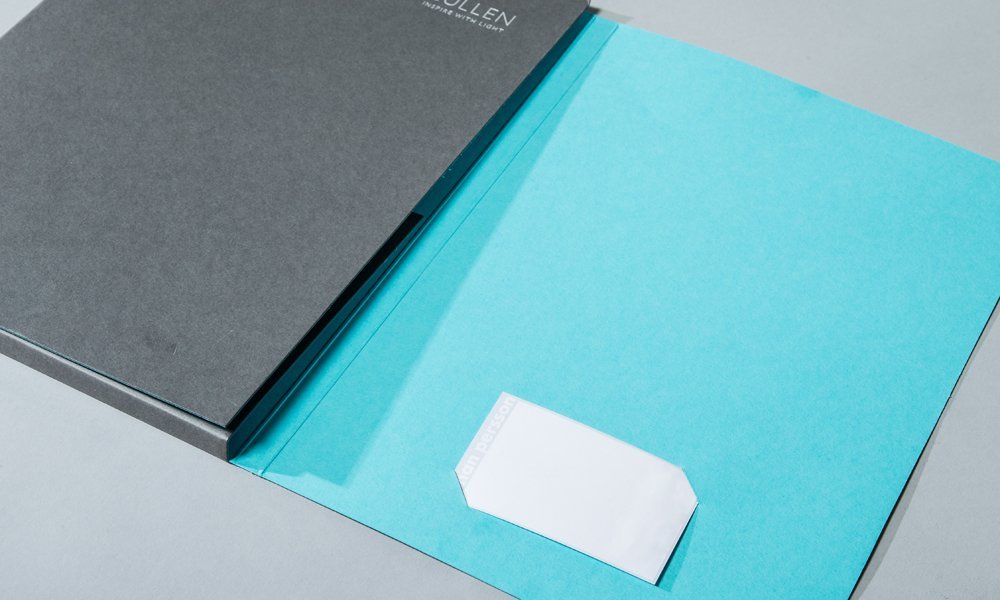 Two tone folder with business card slots